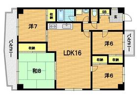 京都府京都市左京区北白川久保田町(マンション)の賃貸物件の間取り