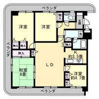 大阪府堺市西区浜寺諏訪森町西2丁(マンション)の賃貸物件の間取り