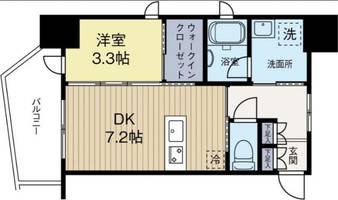 福岡県福岡市中央区大手門2丁目(マンション)の賃貸物件の間取り