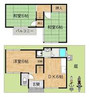 滋賀県大津市藤尾奥町(一戸建)の賃貸物件の間取り
