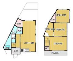 奈良県生駒市俵口町(一戸建)の賃貸物件の間取り