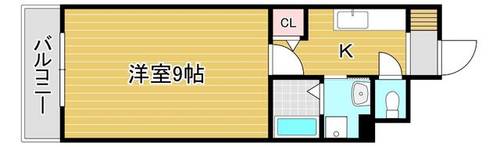 福岡県北九州市小倉北区鍛冶町1丁目(マンション)の賃貸物件の間取り