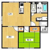 福岡県筑後市大字山ノ井(アパート)の賃貸物件の間取り