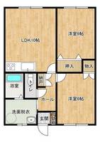 北海道白老郡白老町日の出町1丁目(アパート)の賃貸物件の間取り