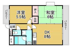 兵庫県神戸市長田区神楽町6丁目(マンション)の賃貸物件の間取り