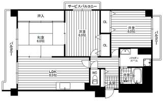 大阪府大阪市浪速区稲荷1丁目(マンション)の賃貸物件の間取り