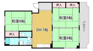 福岡県北九州市小倉南区湯川4丁目(マンション)の賃貸物件の間取り