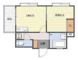 福岡県北九州市小倉南区富士見2丁目(マンション)の賃貸物件の間取り