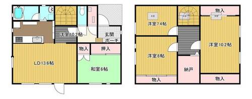 北海道札幌市厚別区上野幌三条5丁目(一戸建)の賃貸物件の間取り
