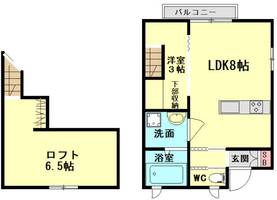 福岡県直方市大字感田(テラスハウス)の賃貸物件の間取り