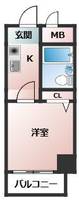 福岡県福岡市博多区下呉服町(マンション)の賃貸物件の間取り