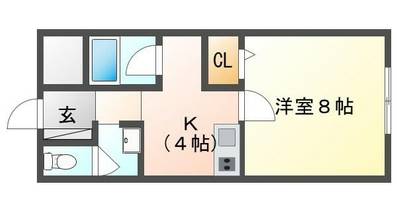 大阪府豊中市箕輪2丁目(マンション)の賃貸物件の間取り