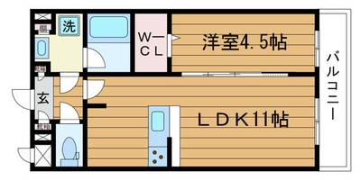 大阪府吹田市末広町(マンション)の賃貸物件の間取り
