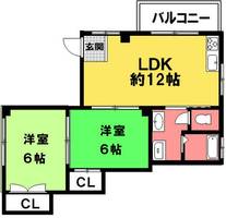 兵庫県神戸市中央区古湊通2丁目(マンション)の賃貸物件の間取り