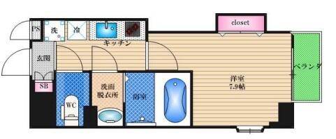 Luxe長田312の間取り