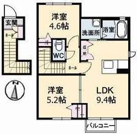 プラムコート B棟203の間取り