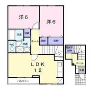 ハイブリッヂハピネスB202の間取り