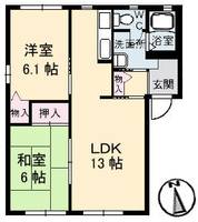 グリーンコート A棟105の間取り