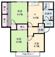 カサベルデⅡ202の間取り