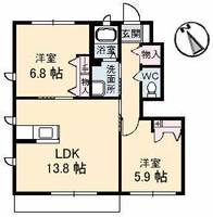 ブランシェーM A棟102の間取り