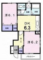 リーヴメゾン北館 D102の間取り