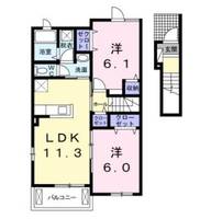 オーブ下田井D203の間取り