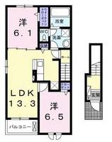 ベルエア上天神B201の間取り
