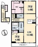アズールウィステリアB棟206の間取り
