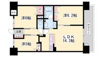 アルファステイツ船場Ⅲ302の間取り