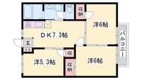 玲巧−ハイツ2の間取り