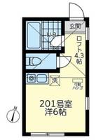 ユナイト市場キューピット201の間取り