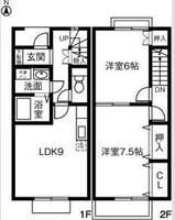 愛知県名古屋市緑区姥子山1丁目(テラスハウス)の賃貸物件101の間取り