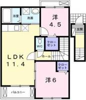 愛知県名古屋市緑区大高町字伊賀殿(アパート)の賃貸物件の間取り