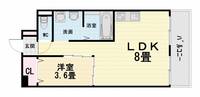 大阪府堺市西区浜寺石津町中1丁(マンション)の賃貸物件の間取り