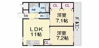 大阪府堺市西区浜寺石津町西4丁(マンション)の賃貸物件の間取り