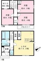 大阪府泉大津市東豊中町1丁目(一戸建)の賃貸物件の間取り