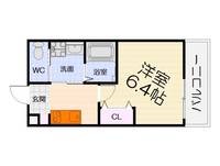 大阪府堺市西区津久野町3丁(アパート)の賃貸物件の間取り