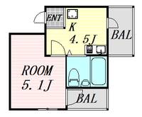 大阪府大阪市淀川区塚本3丁目(マンション)の賃貸物件の間取り