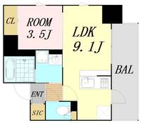 大阪府大阪市淀川区宮原2丁目(マンション)の賃貸物件の間取り