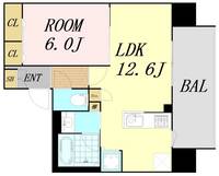大阪府大阪市都島区内代町1丁目(マンション)の賃貸物件の間取り