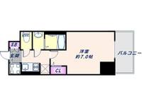 大阪府大阪市浪速区桜川2丁目(マンション)の賃貸物件の間取り