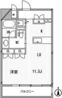 大阪府大阪市西区南堀江4丁目(マンション)の賃貸物件の間取り