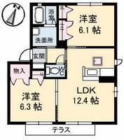 岡山県倉敷市福田町古新田(アパート)の賃貸物件の間取り