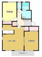 岡山県倉敷市児島稗田町(アパート)の賃貸物件の間取り