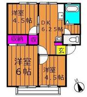 岡山県倉敷市児島阿津2丁目(アパート)の賃貸物件201号室の間取り