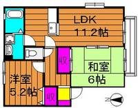 岡山県倉敷市中畝8丁目(アパート)の賃貸物件202号室の間取り