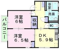 岡山県倉敷市茶屋町(アパート)の賃貸物件203の間取り