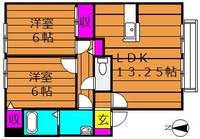 岡山県倉敷市中島(アパート)の賃貸物件D102号室の間取り