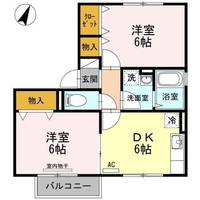 岡山県倉敷市福田町古新田(アパート)の賃貸物件の間取り
