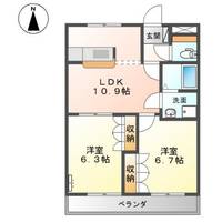 岡山県浅口市金光町占見新田(アパート)の賃貸物件の間取り